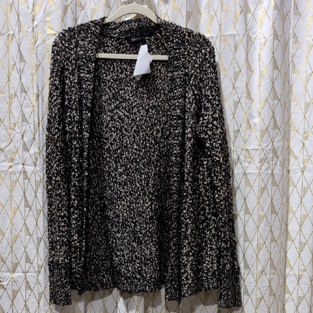 Black and White Knit Cardigan
